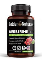 Golden Naturals Berberine HCL, 1200mg per Serving, Promotes Glucose Metabolism, Intestinal and Cardiovascular Health, Supports Immune Function, Max Potency, 90 Capsules