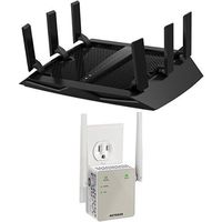 NETGEAR Nighthawk X6 AC3200 Tri-Band Gigabit Wi-Fi Router (R8000) & Netgear AC1200 WiFi Range Extender - Essentials Edition (EX6120-100NAS) Bundle