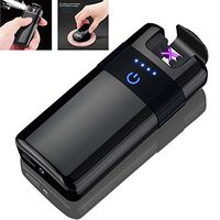 BECROWMUS Wireless Rechargeable Electronic Double Arc Plasma Lighter - Cigarette Lighter Flameless Windproof, USB Cable, Elegant Gift Box (Black)