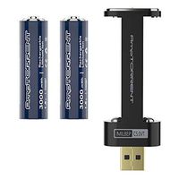 AmpTorrent AA Rechargeable Lithium/Li-on Batteries 3000mWh High Capacity, 1.5V Constant Output, Fast Charging, Double A Battery with Charger Set