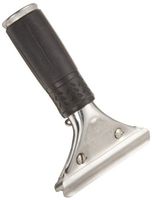 Unger PR00 Pro Stainless Steel Squeegee Handle, Rubber Grip, Black/Steel, Screw Clamp