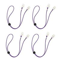D DOLITY 4 Pcs Bib Clips Napkin Holder Chain Long Lanyard Neck Strap Napkin Clip Towel Apron Bibs Chain for Elderly Adult - Purple