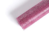 Floral Wrapping Paper Korean Style Mermaid Mesh Openwork Roll Rose Flower Bouquet Packaging Material Wrapping Paper High-Grade Floral Materials Package,19.7 Inch x 5 Yard (Pink)