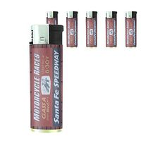 Refillable Electronic Lighter Set of 5 Pieces D-258 Motorcycle Races Santa Fe Speedway Class A