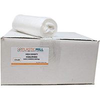 PlasticMill 4 Gallon Garbage Bags, High Density: Clear, 6 Micron, 17x18, 2000 Bags.