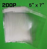NSM Premium OPP Clear Bag [200P] Resealable Cellophane Wrap Sealing Plastic Bag (5" x 7"(13cm x 18cm))