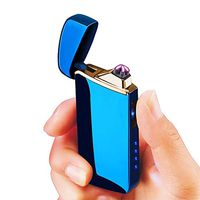 Warrior Tech Sleek USB Rechargeable Flameless Upgraded Dual Arc Plasma Lighter (Blue)