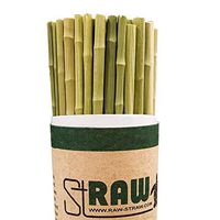 8" Long Natural Plant-Based Grass RawStraw (100 Pcs) Single Use, Safe & Sturdy, Biodegradable, Eco-Friendly Material for Hot and Cold Beverages in Portable Container Suitable for Homes and Restaurants