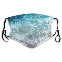 Unisex Print Mouth Cover, Blue Sea Waves Wind Resistant Face Covers Anti Dust Washable Reusable Breathable Warm for Outdoor