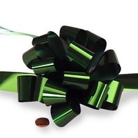 Metallic Emerald Green Pull String Bow 5" | Quantity: 50 Width 1 1/4"