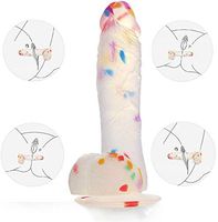 KGKR-D.P 8 Ịnch Realịstịc Sịlicone Ðịldo Cọlor Jẹlly - Ðịldo Sụction Cụp - Tọy Bạlls G for Sịlicone Ðịdo, Sụction Thrụsting