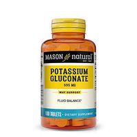 Mason Natural, Potassium Gluconate, 595 Mg Tablets, 100-Count Bottles (Pack of 3), Dietary Supplement Supports Healthy Blood Pressure, Overall Heart Health, Muscle Health, and Organ Health