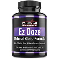 Dr. Emil - Natural Sleep Aid with Valerian Root, Melatonin, Chamomile and More - Extra Strength Sleeping Pills for Adults – Safe and Non-Habit Forming (60 Veggie Capsules)