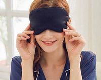 YUNS 100% Mulberry Silk Sleep Mask with Adjustable Strap, Both Sides Silk, Big Size 22X10cm, Super-Soft & Super-Smooth Eye Mask. (Black x 2)