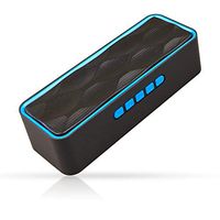 Wireless Bluetooth Speaker, Outdoor Portable Stereo Speaker with HD Audio and Enhanced Bass for 30% More Sound, Bluetooth 4.2, FM Radio + Auxiliary Cord (Blue)