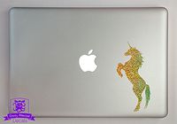 Overly Attached Decals Rearing Unicorn Specialty Vinyl Decal Sized to Fit A 13" Laptop - Gold Metal Flake