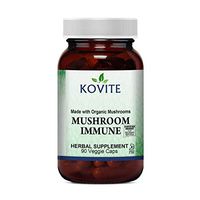 Kovite Mushroom Immune Certified Organic Blend of 14 Mushrooms - 90 Vegetable Capsules Includes Organic Maitake - Reishi - Turkey Tail - Chaga - Cordyceps - Shiitake - Lions Mane - Kosher and Organic