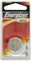 Energizer E-CR2032BP Battery; Lithium; 3 V; 225 mAh (Typ.); 0.06 cu.in. (Typ.); 0.315 in. Dia. (50 pieces)