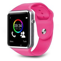 LEOJOSH Bluetooth Smart Watch A1 Bluetooth GSM SIM Phone Smart Watch for Android Smart Phones (Pink)
