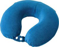 NOVA Memory Foam Travel & Airplane Pillow, Super Comfortable Neck Pillow with Zipper Removable & Washable Soft Velour Cover, Comes in Colors: Ocean Blue & Sleek Black