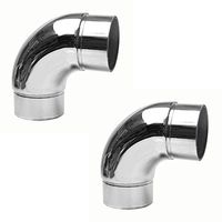 1.5" Curve Elbow Rail Fitting Bar Connector Stainless Pack of 2