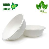 1000 Pack Biodegradable, Compostable, Paper Disposable Bowl, Eco Friendly Sugarcane Bowls/Bagasse, Microwavable And Leakproof Tableware for Hot And Cold Foods
