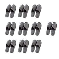 Fitlyiee Non-slip Unisex Slippers Flax Breathable Guests Slipper for Men Women (10 Pack, Grey)