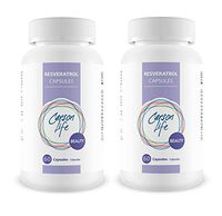 CARSON LIFE Resveratrol Anti Aging Capsules - (1 Bottle, 60 Capsules) Potent Vegan Dietary Supplement - for Skin Hydration, Anti Wrinkle Capsules and Energy Boost – Made in The USA (2 Pack)