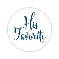 His Favorite Her Favorite Wedding Stickers, Choose Your Colors, Wedding Favor Stickers (Navy on Matte - His Favorite) (402-NV)