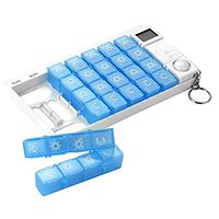 7 Day Weekly Digital Pill Organizer Pill Planner Pill Box Medicine Case w/4 Timer Alarm Reminder for Medications Pills Supplements Vitamins