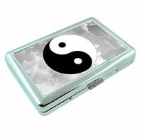 Yin Yang Metal Silver Cigarette Case Holder Wallet RFID-blocking