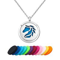 Jesse Ortega Animal Aromatherapy Essential Oil Diffuser Necklace for Women Men Stainless Steel Locket