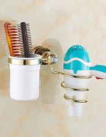 LIUCS Hair Dryer Pylon Copper EuropeStyle Hair Dryer Holder Marble Rose Gold Hair Dryer Frame (Color: 1, Size: B)