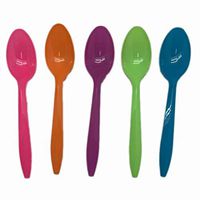 PEPPERLONELY Mix 50 PC Medium Weight Plastic Colored Frozen Plastic Yogurt and Ice Cream Spoons