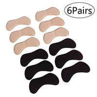 ULTNICE Heel Cushion Pad Heel Grips Liners 6 Pairs Self Adhesive Butterfly Shaped Sponge Heel Cushion (Black Apricot)