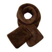 Theoylos Women's Plush Collar Scarf Winter Warm Long Scarves Thicken Faux Fur Neck Scarf Windbreak Shawl Wraps Brown