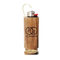 JCUNIVERSAL Walnut Wood Hemp Wick Case Holder Holds Standard Size Lighter (Plain)