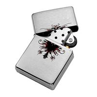 Albanian Flag Art - Windproof Flip-Top Refillable Silver Lighter with tin Gift Box