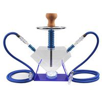BMLSYH Aluminum + Acrylic Hookah Set New Portable Suit The Circulating Shisha Full Set KTV Clear Bar Finished Set Can Clean (42cm22cm),Blue