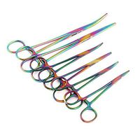 OdontoMed2011® Ultimate Hemostat Set Multi Color, 6 Piece Ideal for Hobby Tools, Electronics, Fishing and Taxidermy Rainbow Color