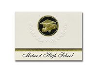 Signature Announcements Metwest High School (Oakland, CA) Graduation Announcements, Presidential style, Basic package of 25 Cap & Diploma Seal. Black & Gold.