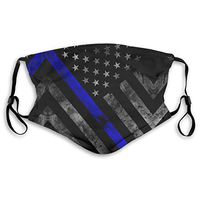 Thin Blue Line Police Flag PM2.5 Mask,Men Women 5-layer Activated Carbon Filters Masks Breathable 2 sizes