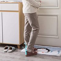 JIAYOUNG 2020 New Lazy Shoe Helper,4pc Handled Travel Shoe Horn Lifting Helper Easy on Easy Off, Plastic Shoehorn Helper for Men, Women and Kids Fits for All Shoes-Blue