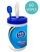 Disinfectant Wipes Portable 75% Alcohol Wet Wipes Antiseptic Cleaning Sterilization Wipes for Tourism, Hotel, Restaurant, Home, Office, Car，60 Wipes