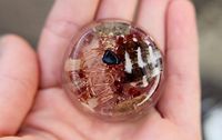 HawaiiHawaiian Healing Orgonite-Orgone Energy Pendant for Women's Health with Hematite, Garnet, Moonstone and Feldspar (Desk Disc)