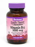Bluebonnet Nutrition Earthsweet Chewable Vitamin B-12 5000 Mcg, 60 Count