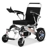 Yjie Folding Electric Powered Wheelchair Lightweight Portable, 12A Lithium Battery 500W Motor Powerful Dual Motor Wheelchair,Supports 400 Lb (Black)