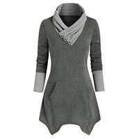 Litetao L Gray 246918 (Women's Notch-V Neck Long Sleeve Roll-Up Sleeve Zip Up Casual Shirt Blouse Tops Solid Color Tunic Tops Shirts)