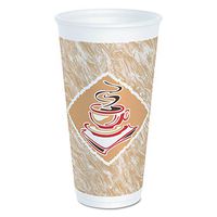 DART 20X16GPK Cafe G Foam Hot/Cold Cups 20 oz Brown/Red/White 20/Pack