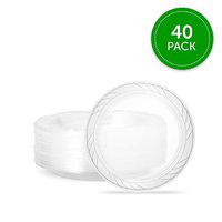 Plasticpro 6'' inch Premium Heavy Weight Crystal Clear Disposable Plastic Dessert Size Party Plate Pack of 40